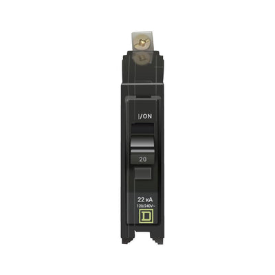 Square D 20 Amp 1 Pole 120/240VAC Bolt-On Circuit Breaker 22kA Interrupt Rating