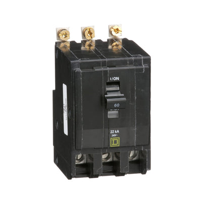 Square D 60 Amp 120/240V 3 Pole Bolt-On Circuit Breaker, 22kA Interrupt Rating