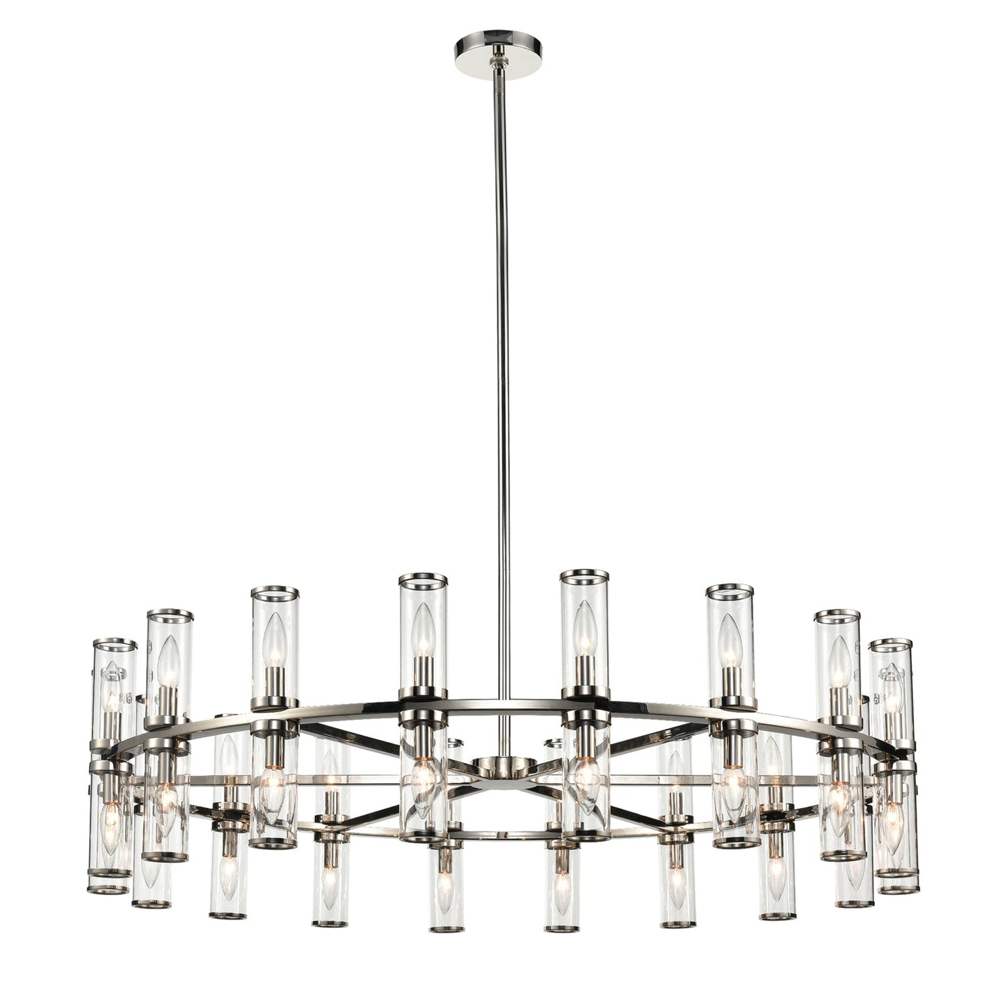 Alora Revolve clear glass chandelier CH309036PNCG