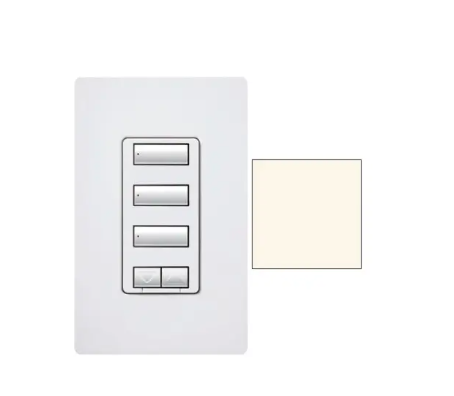 Lutron seeTouch 3-button keypad in Biscuit