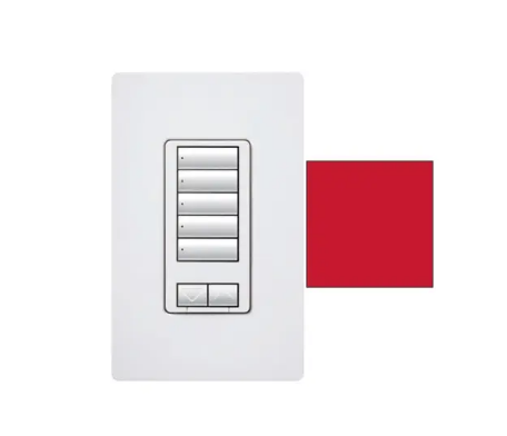 Lutron seeTouch 5-button keypad in Hot