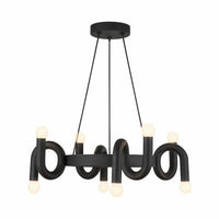 Alora Mood CH420823MB Sadie 23-Inch Chandelier in Matte Black Finish with Sculptural Swirling Metal Design