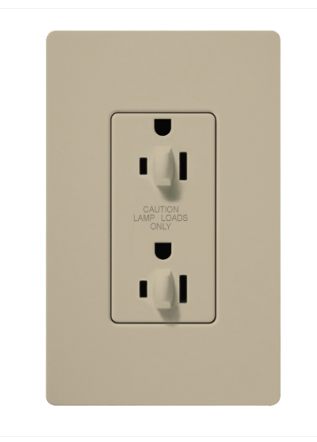 Lutron Claro 15 A tamper-resistant duplex receptacle in Taupe