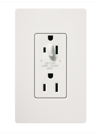 Lutron Claro 15 A tamper-resistant duplex receptacle in Snow White