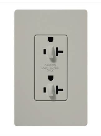 Lutron Claro 20 A tamper-resistant duplex receptacle in Palladium