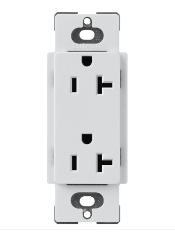 Lutron Claro 20 A duplex receptacle in Mist