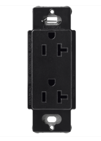 Lutron Claro 20 A duplex receptacle in Satin Finish