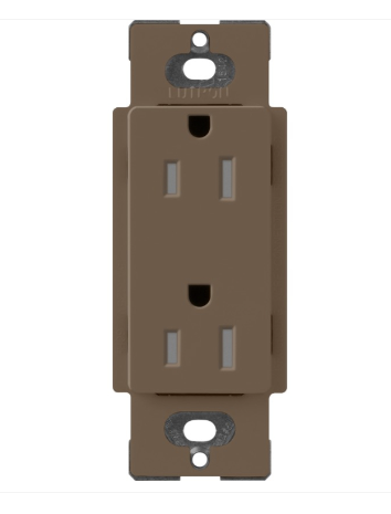 Lutron Claro 15 A tamper-resistant duplex receptacle in Espresso