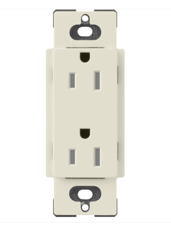 Lutron Claro 15 A tamper-resistant duplex receptacle in Pumice