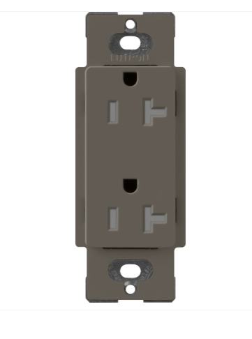 Lutron Claro 20 A tamper-resistant duplex receptacle in Truffle