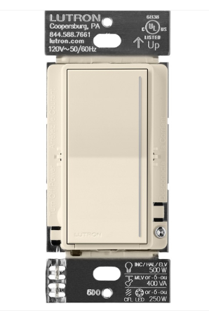 Lutron Sunnata LED+ dimmer switch in Light Almond
