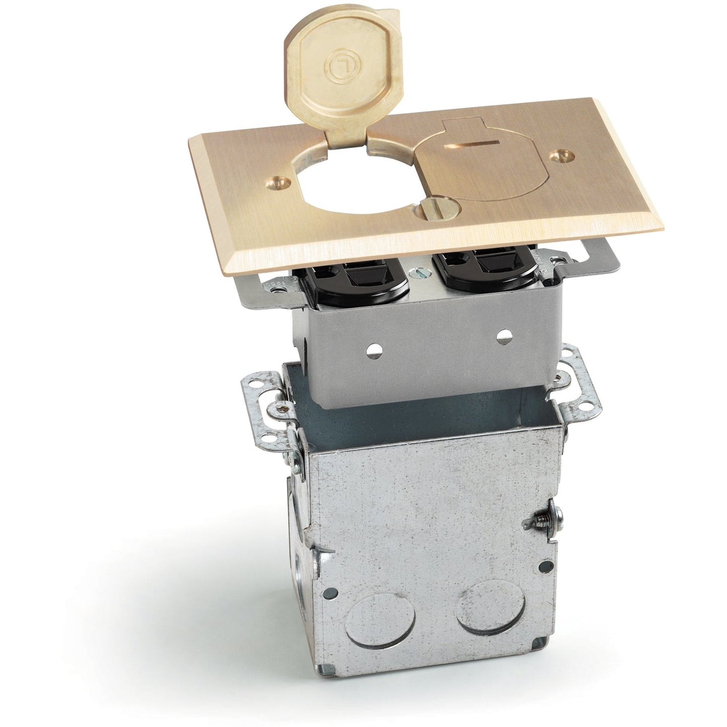Lew Electric SWB-2-LR Brass floor box