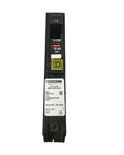 Square D 15A 120V 1-Pole Combination Arc Fault Circuit Breaker Plug-On Neutral
