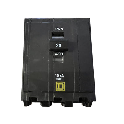 Square D 20 Amp 3 Pole 120/240VAC QO Series Plug-In Circuit Breaker, 10kAIC, Thermal Magnetic Trip, UL/CSA