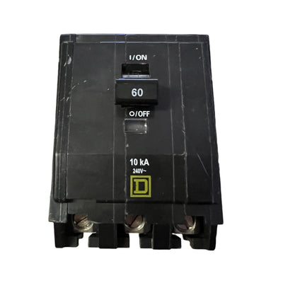 Square D QO 3 Pole 60 Amp 120/240VAC 10kAIC Plug-In Circuit Breaker