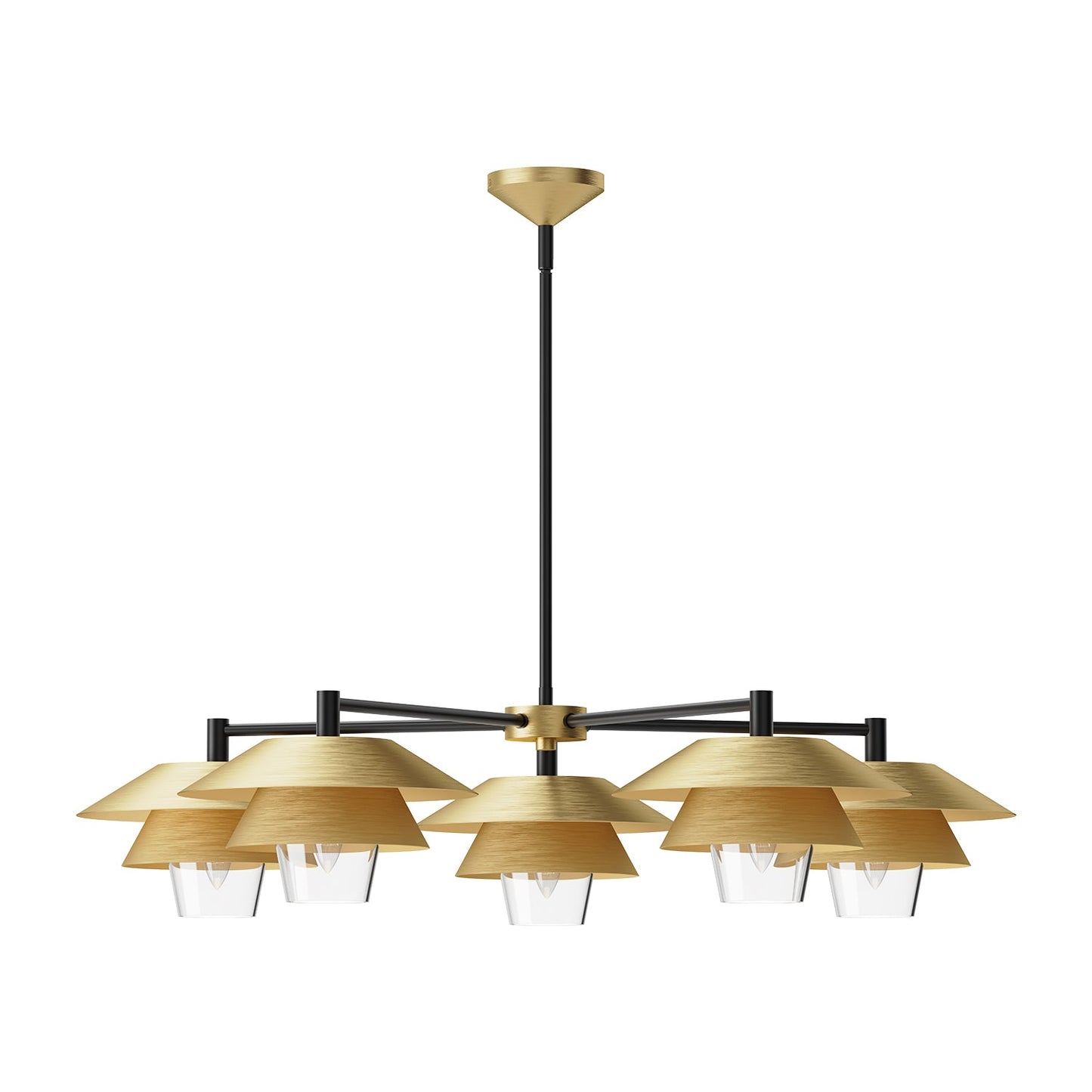 Alora Mood Tetsu brushed gold chandelier CH475138BGCL