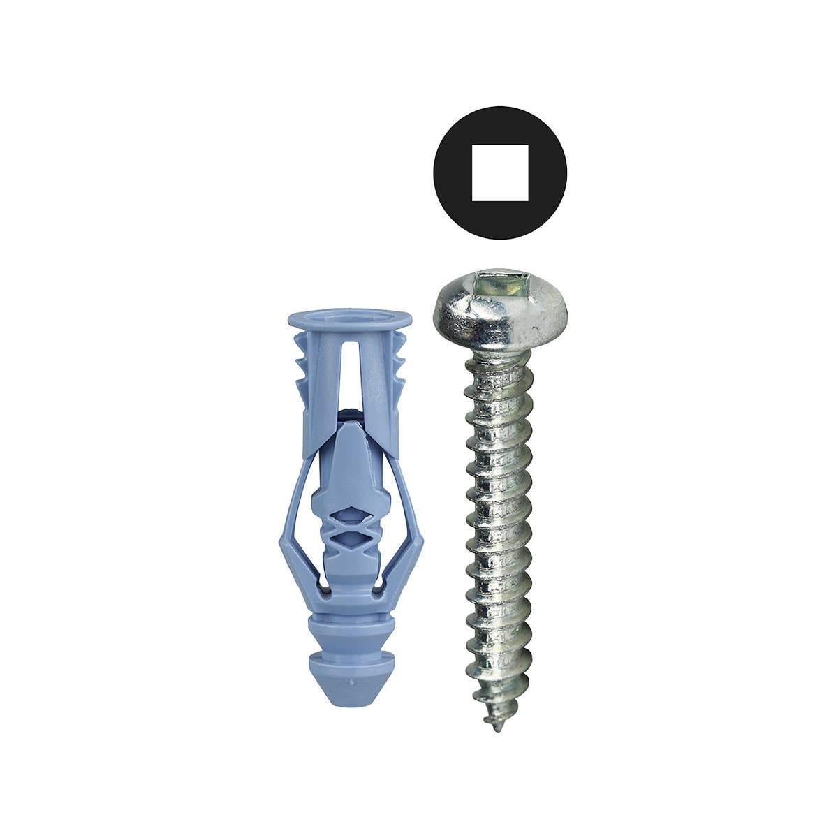Dottie TG10KSQTP Dottie #10 Blue Triple-Grip Anchor Kit w/ Pan Head Square Drive Screws (Tuff Pack) TG10KSQTP