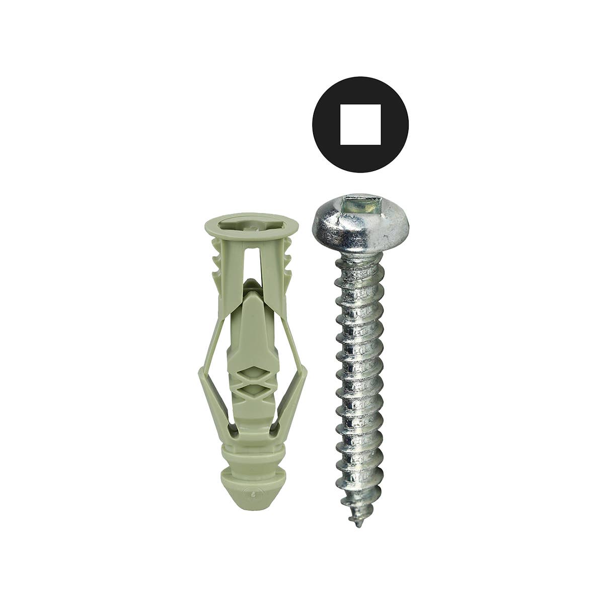 Dottie TG12KSQTP Dottie #12 Green Triple-Grip Anchor Kit w/ Pan Head Square Drive Screws (Tuff Pack) TG12KSQTP