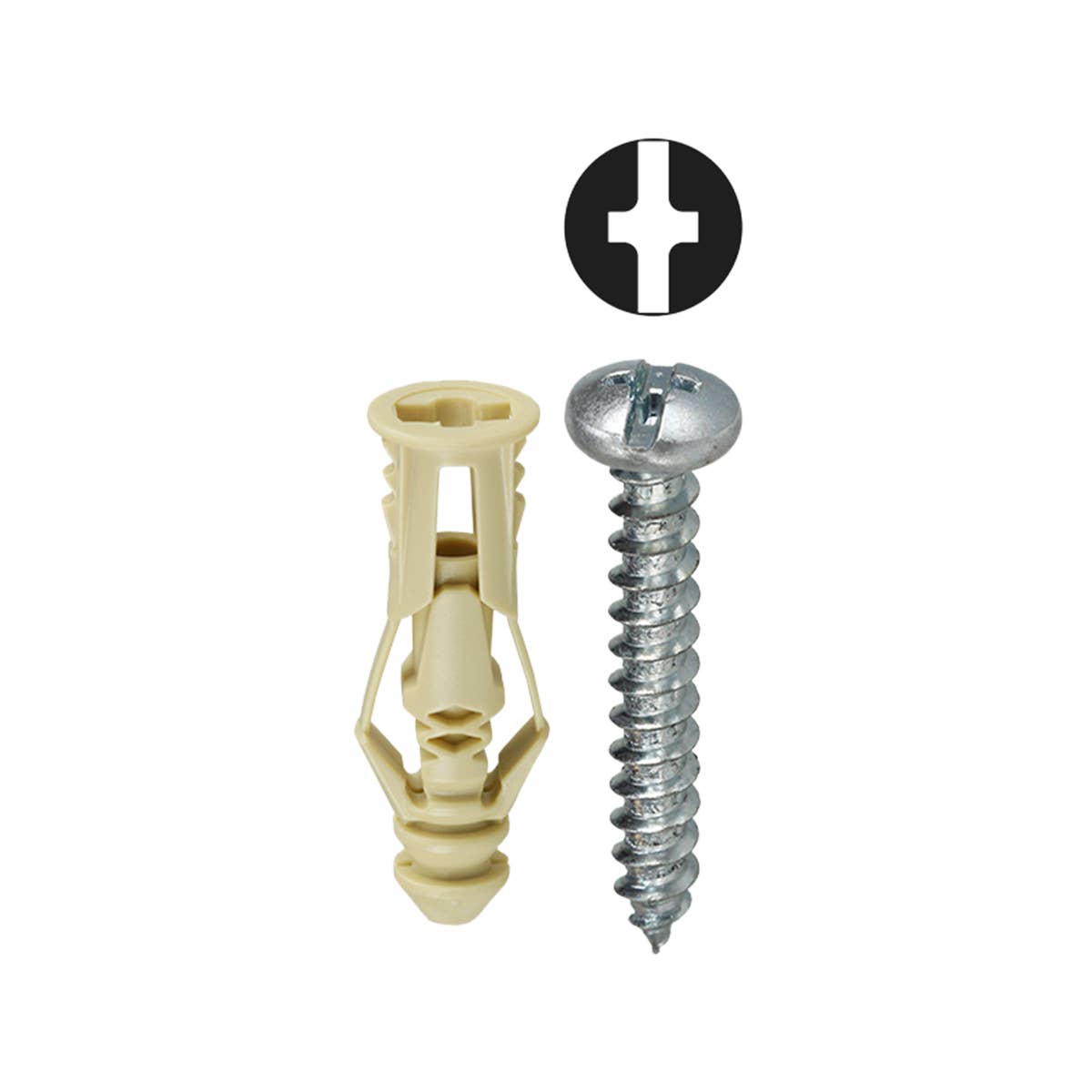 Dottie TG6KTP Dottie #6 Beige Triple-Grip Anchor Kit w/ Pan Head Combo Drive Screws (Tuff Pack) TG6KTP
