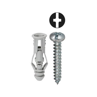 Dottie TG8KTP Dottie #8 Grey Triple-Grip Anchor Kit w/ Pan Head Combo Drive Screws (Tuff Pack) TG8KTP