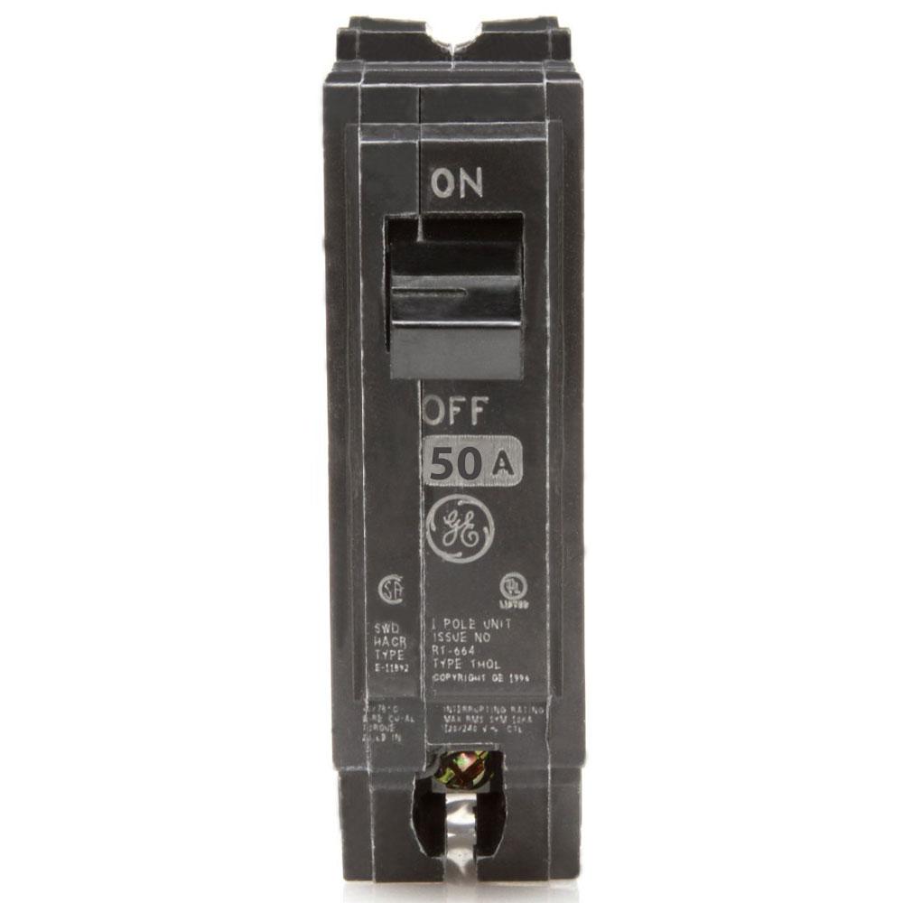 General Electric 50 Amp 1 Pole 120/240V Plug-In Circuit Breaker THQL Series