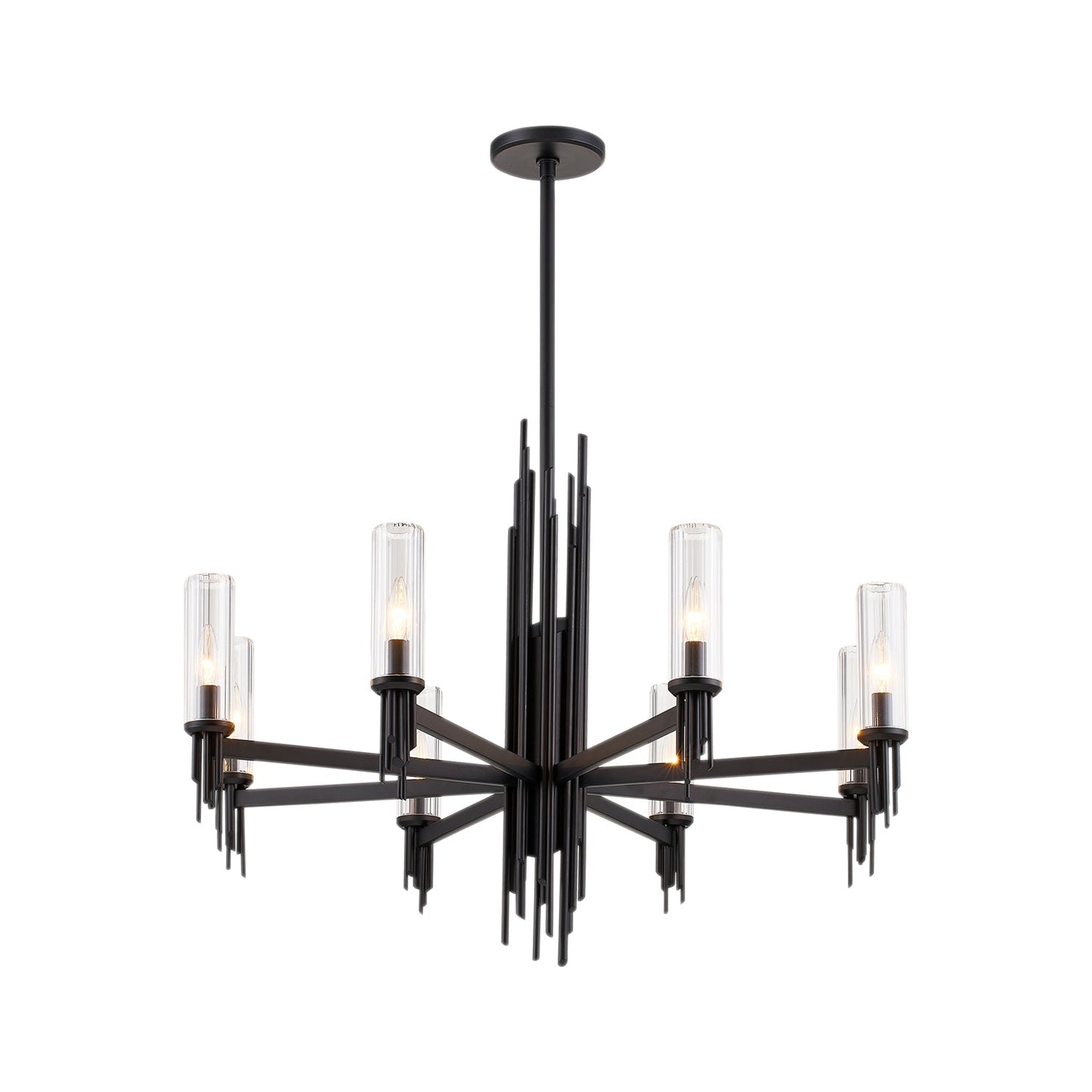 Alora Torres clear ribbed glass chandelier CH335836MBCR