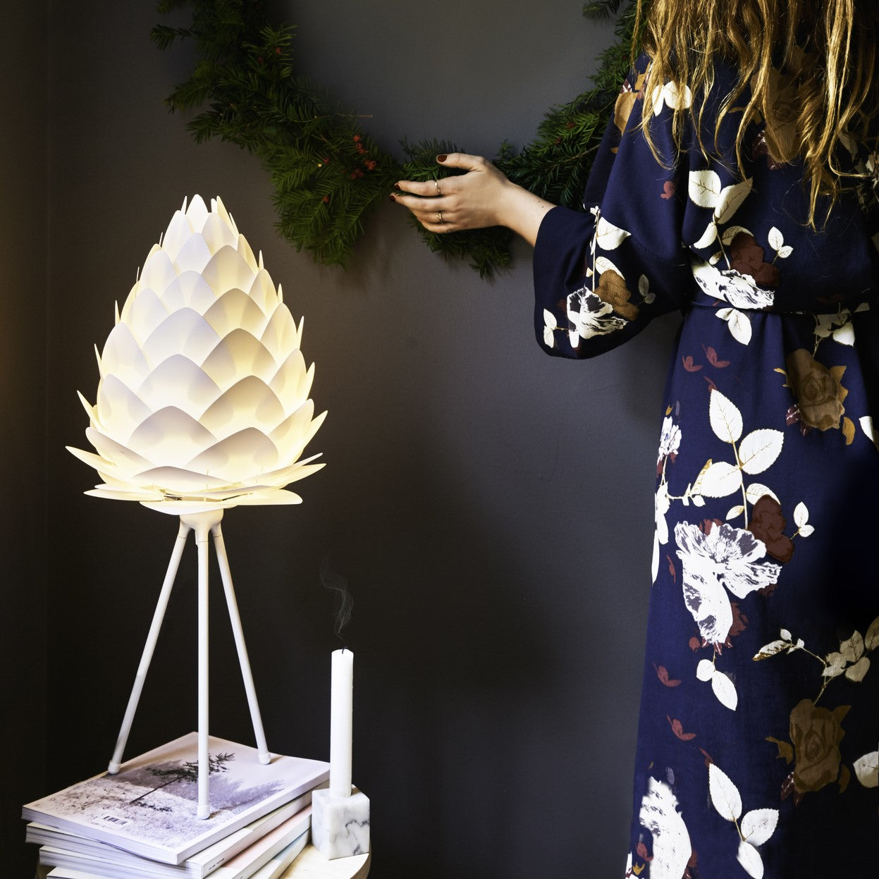 UMAGE Conia White Mini Replacement Shade — styled interior view 4