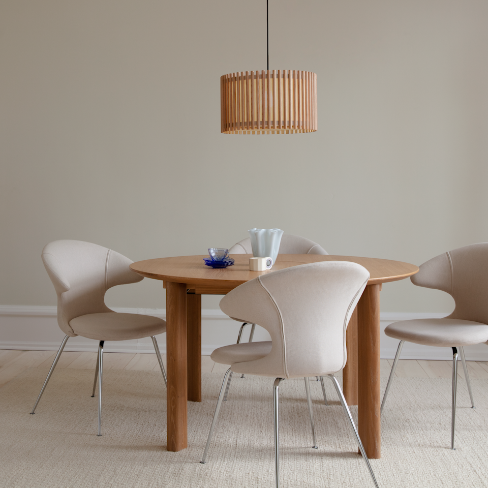 UMAGE Komorebi Large- Circle Oak Replacement Shade — styled interior view