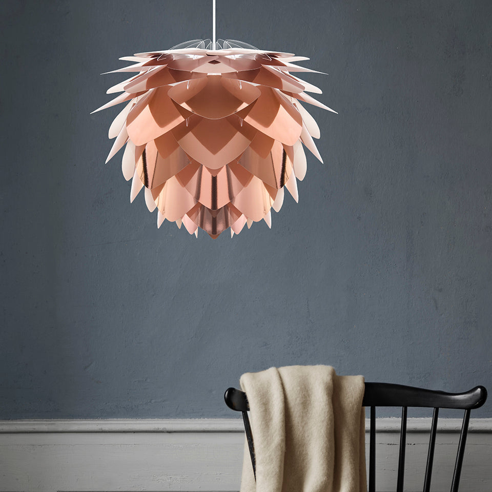 UMAGE Silvia Copper Medium Replacement Shade — styled interior view