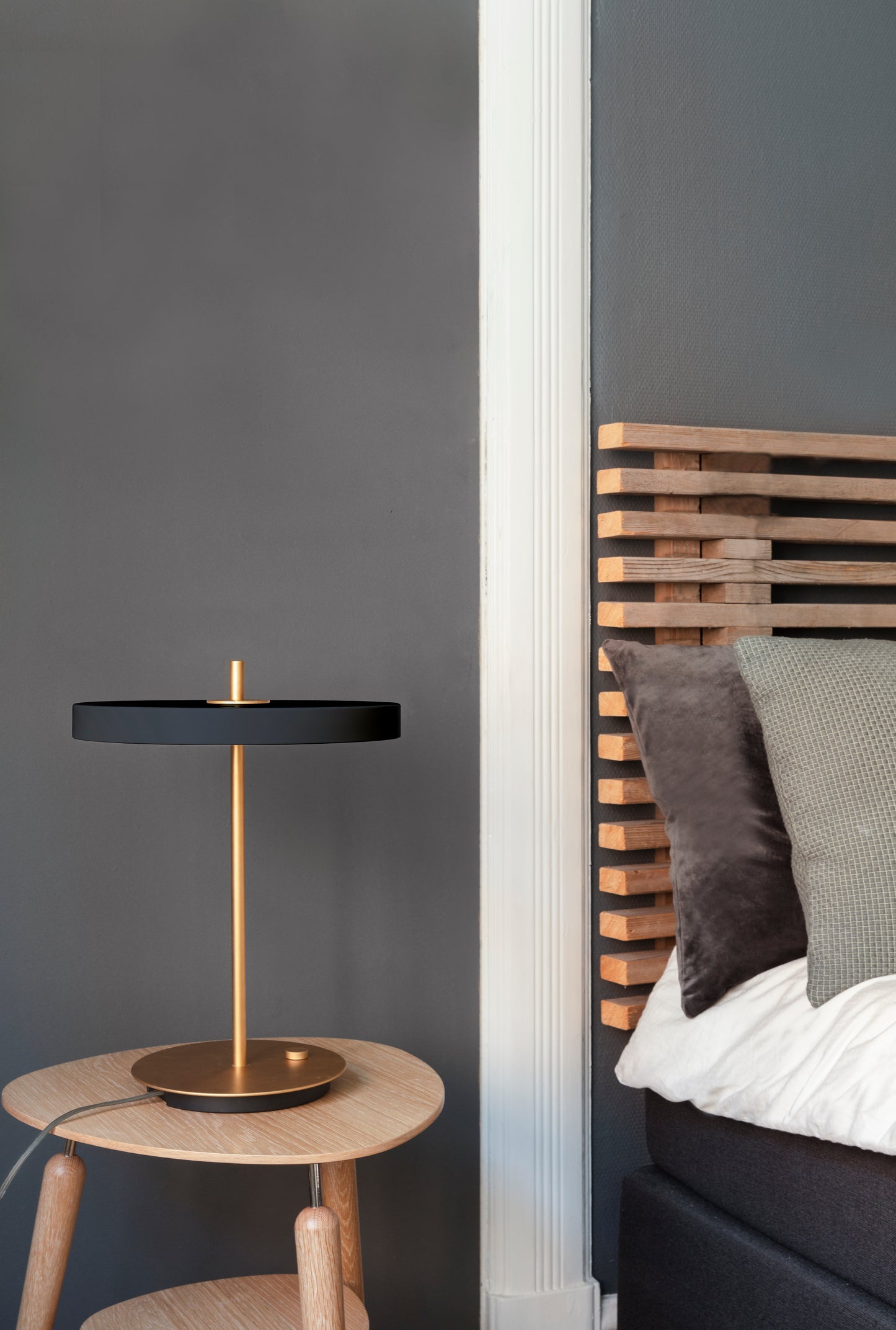 UMAGE Asteria LED Table Lamp in Anthracite Grey — styled interior view 2