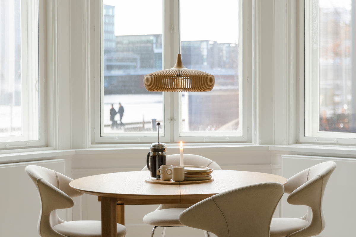UMAGE Clava Dine Wood Natural Oak Replacement Shade — styled interior view 5