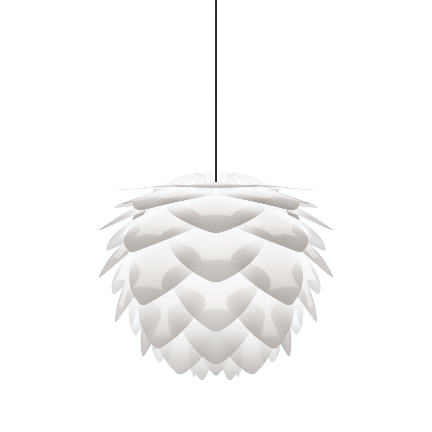 UMAGE Silvia White Medium Plug-In Pendant with Black Cord