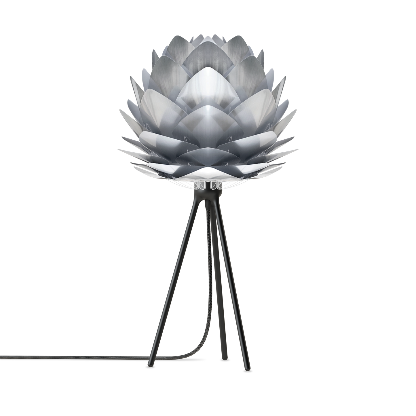 UMAGE Silvia 19" H Table Lamp in Steel Foil Finish and Black Base