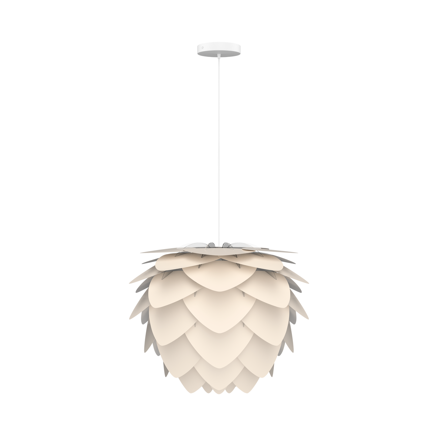 UMAGE Aluvia Medium Hardwired Pendant in Pearl White with White Cord
