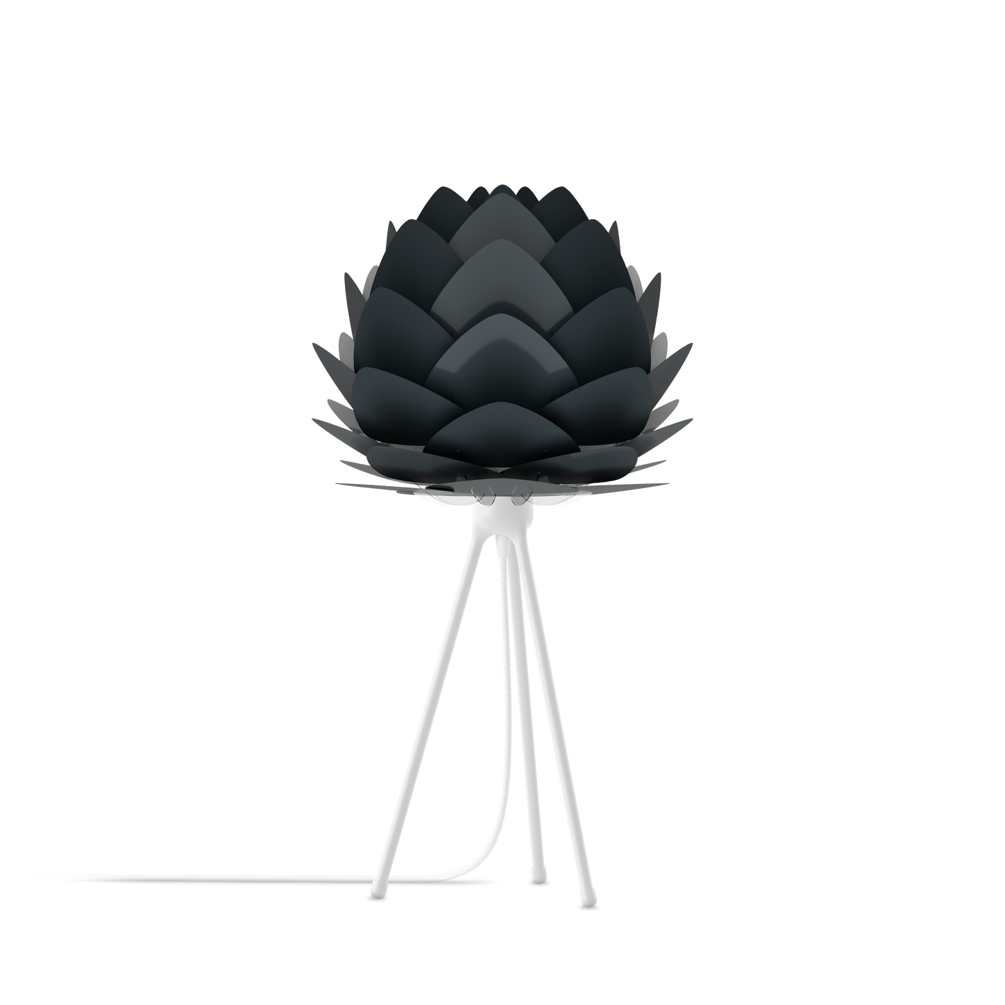 UMAGE Aluvia Tripod Table Lamp in Anthracite Grey with White Base