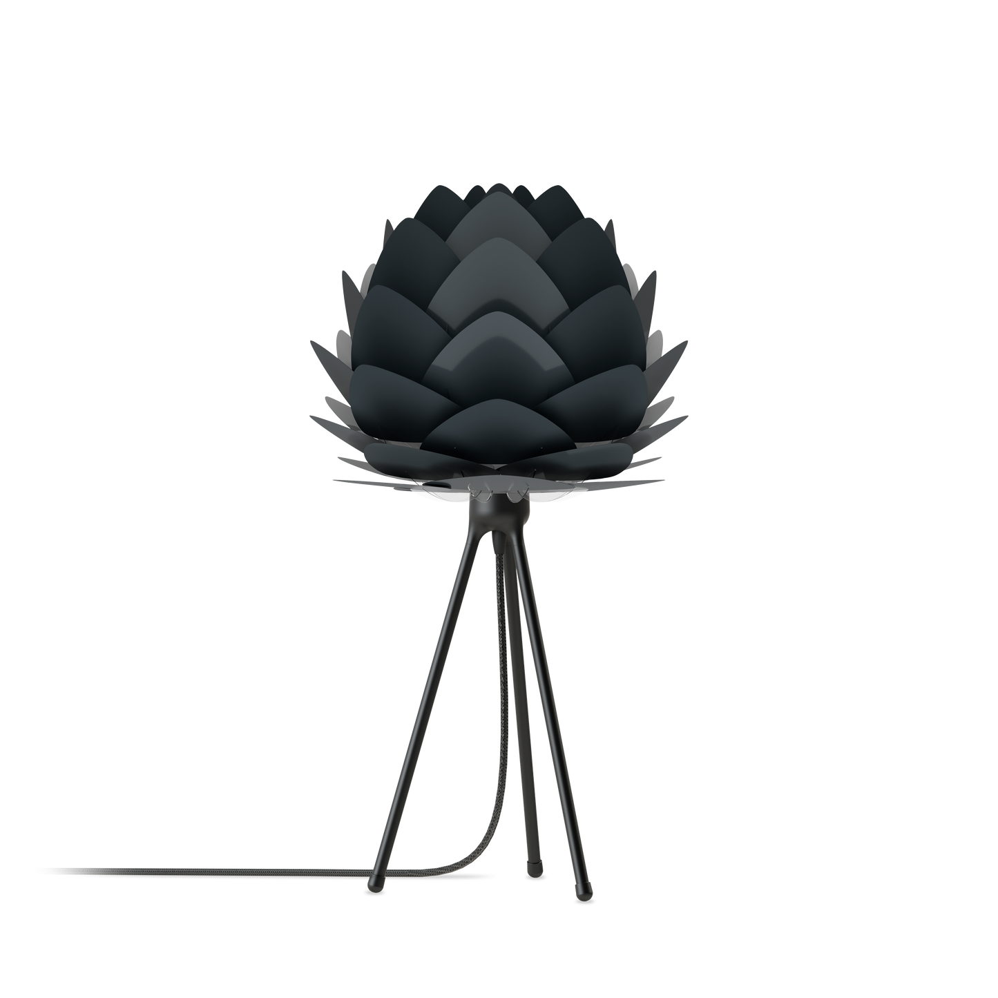 UMAGE Aluvia Tripod Table Lamp in Anthracite Grey with Black Base