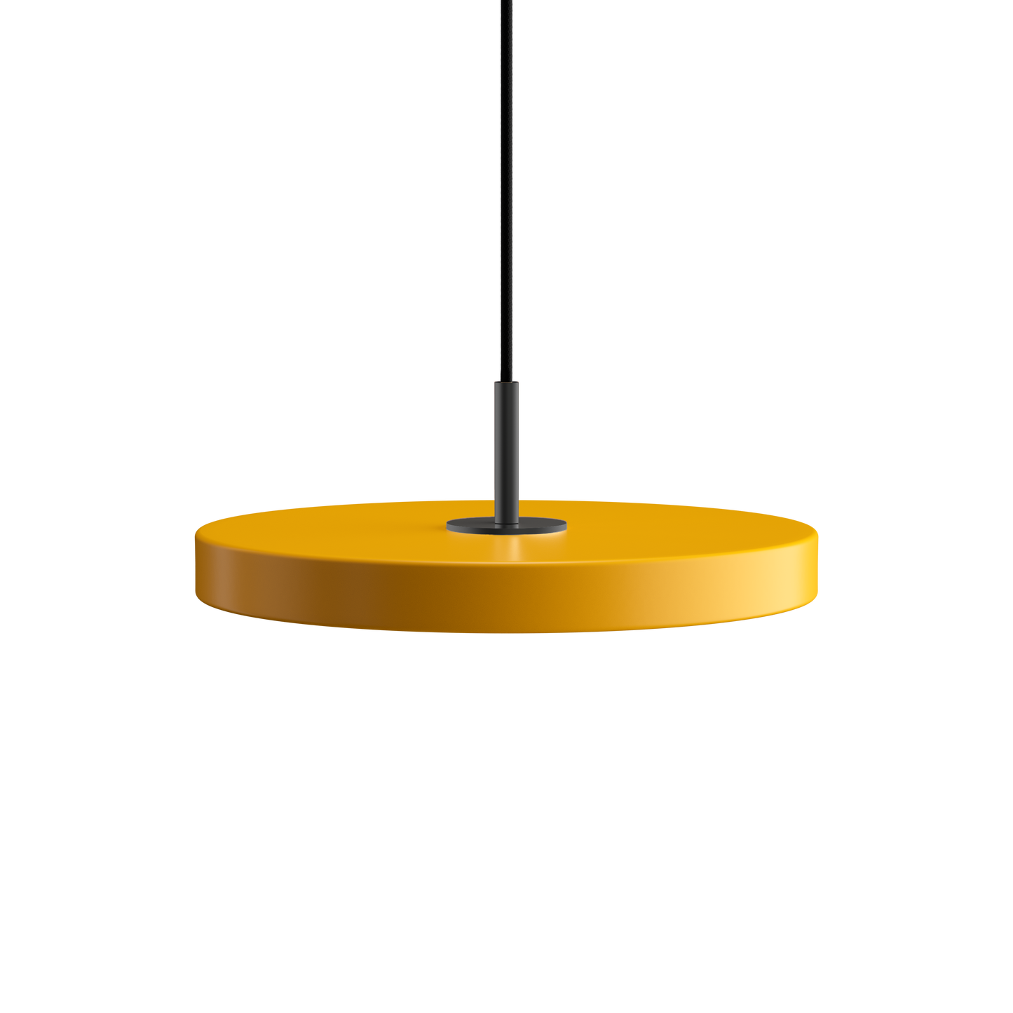 UMAGE Asteria Mini LED Pendant in Saffron Yellow with Black Connector