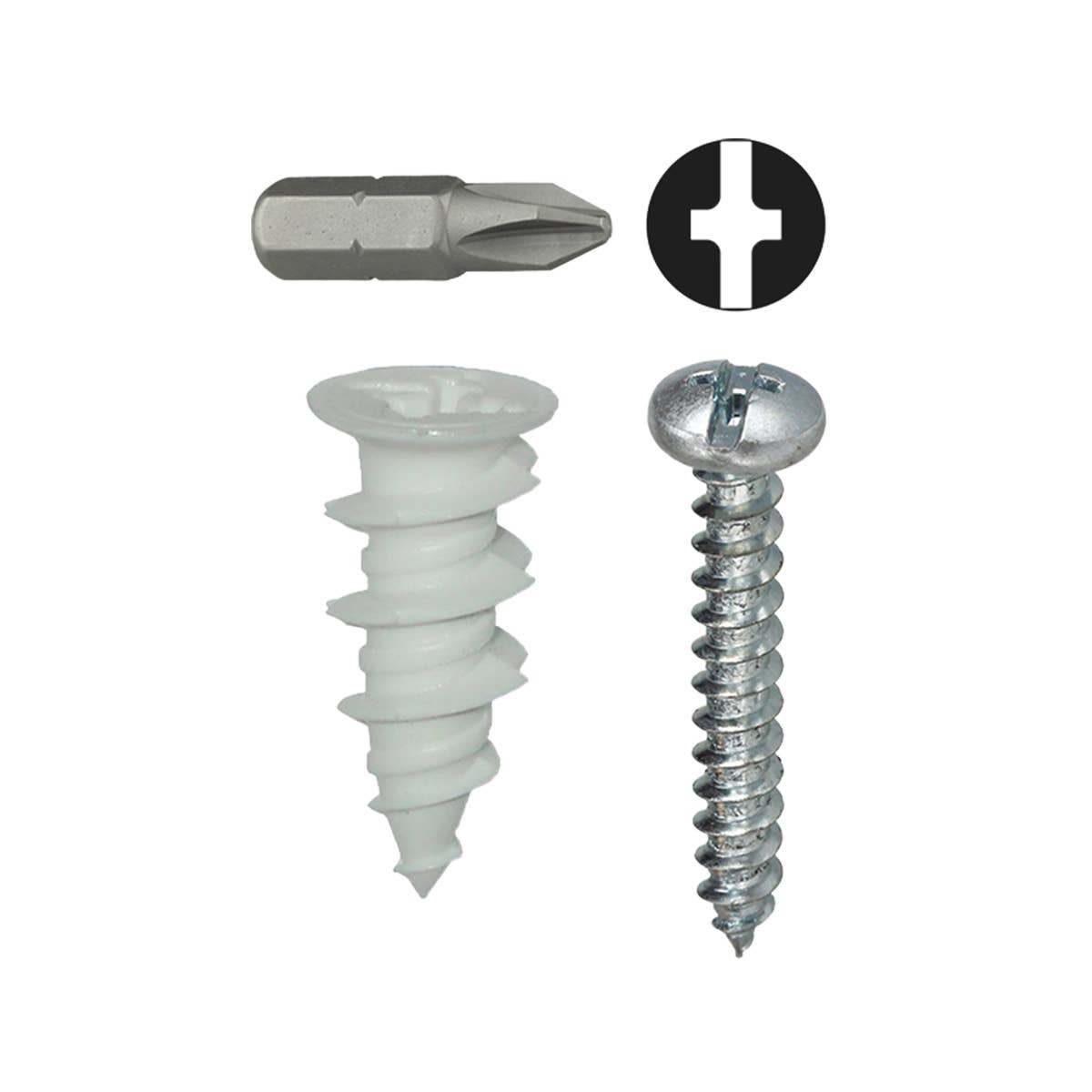 Dottie WDK6NT Dottie #6 Nylon Walldriller Anchor Kit w/ Pan Head Combo Drive Screws (Tuff Pack) WDK6NT