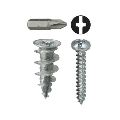 Dottie WDK6 Dottie #6 Zinc Alloy Walldriller Anchor Kit w/ Pan Head Combo Drive Screws WDK6
