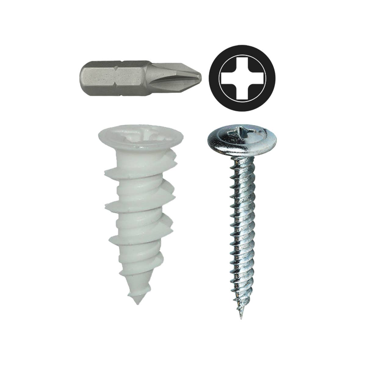 Dottie WDK8NW Dottie #8 Nylon Walldriller Anchor Kit w/ Wafer Head Phillips Drive Screws WDK8NW
