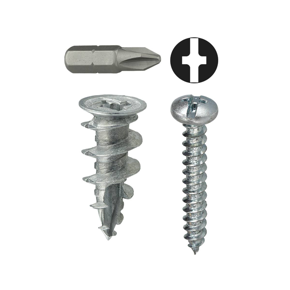 Dottie WDK8T Dottie #8 Zinc Alloy Walldriller Anchor Kit w/ Pan Head Combo Drive Screws (Tuff Pack) WDK8T