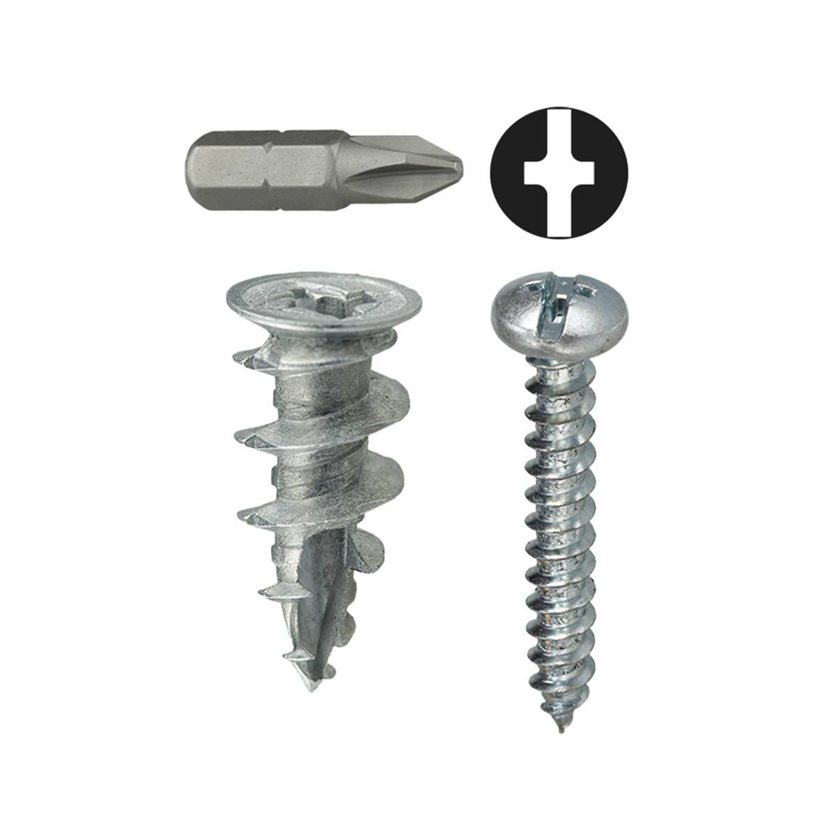 Dottie WDK8 Dottie #8 Zinc Alloy Walldriller Anchor Kit w/ Pan Head Combo Drive Screws WDK8