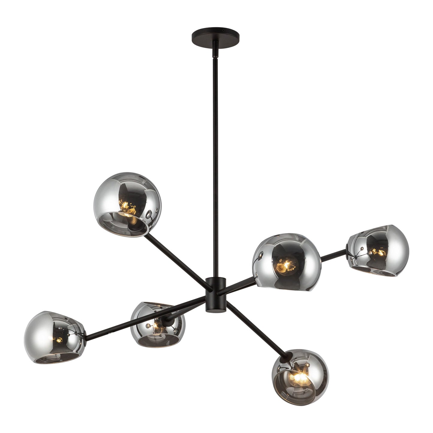 Alora Mood Willow matte black chandelier CH548637MBSM