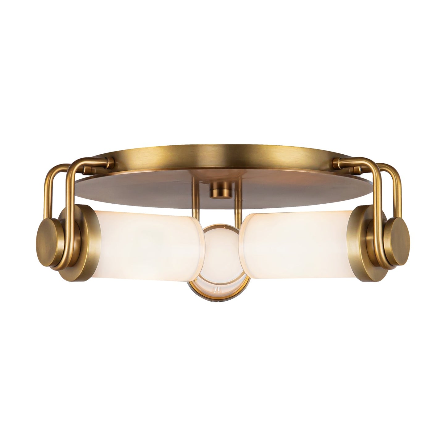 Alora Wynwood vintage brass flush mount FM355317VBGO