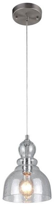 Westinghouse 1-light mini pendant light, brushed nickel, with clear glass