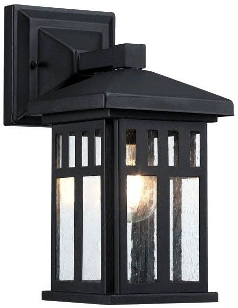 Westinghouse 1-light wall sconce, textured black, with clear seeded glass