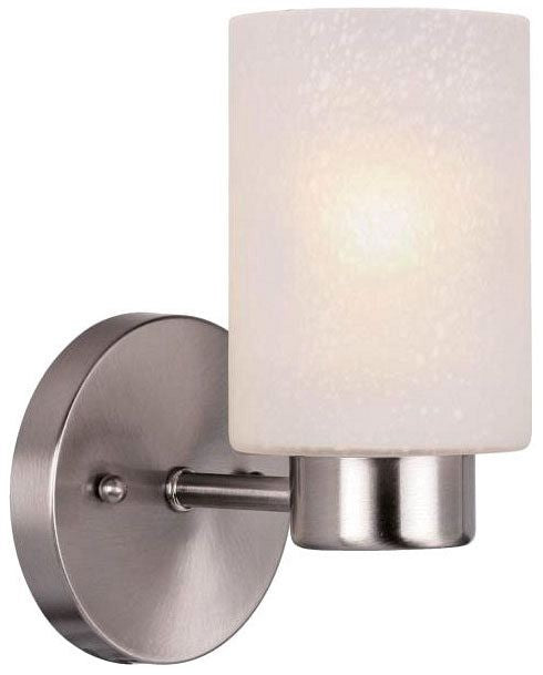 Westinghouse 1-light wall sconce, brushed nickel, with seeded glass