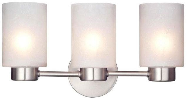 Westinghouse 3-light wall sconce, brushed nickel, with seeded glass