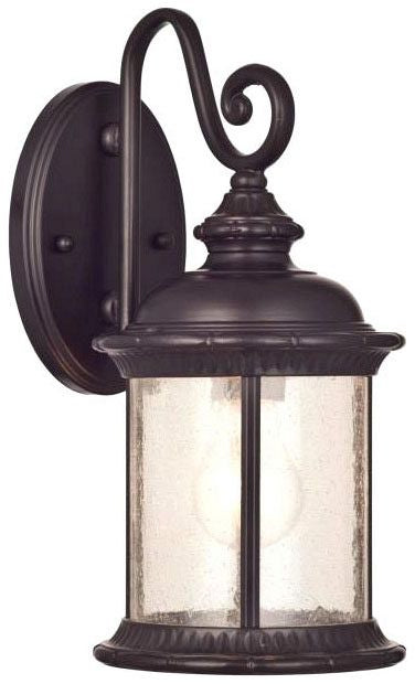 Westinghouse 1-light outdoor wall lantern, oil rubbed bronze, with seeded glass