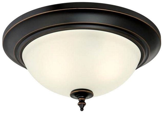 Westinghouse flush mount ceiling light, amber bronze, with frosted glass
